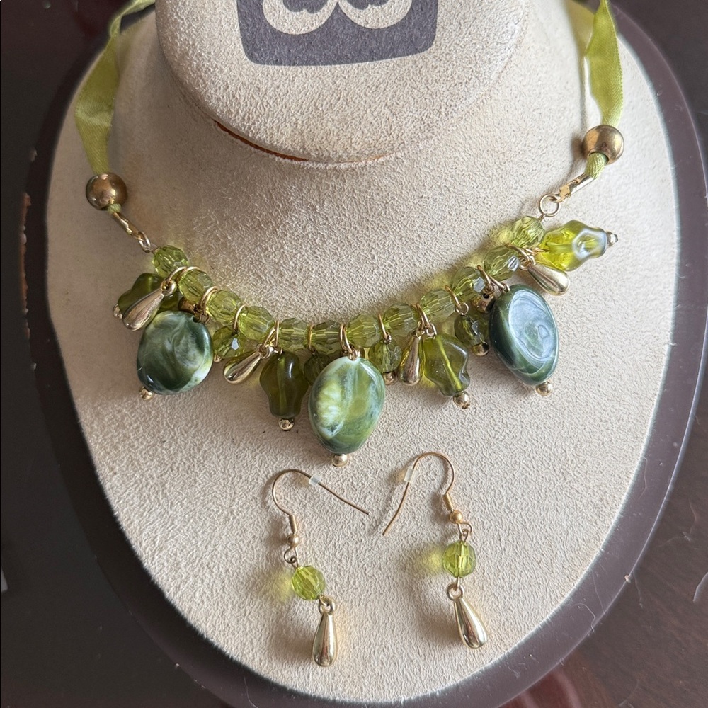 Banana Republic Ribbon Choker Necklace and Earring Set!